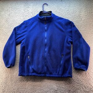 LL Bean Turquoise Blue PolarTec Fleece Weather Channel Zip Jacket Women’s Medium